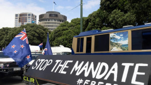 Una marcha contra las restricciones por el covid-19 bloquea calles aledañas al Parlamento neozelandés