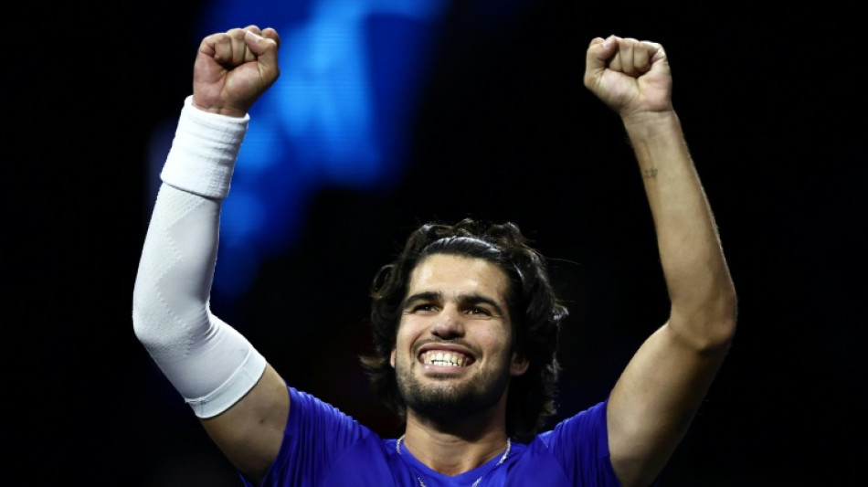 Alcaraz saves match points to keep Europe ahead in Laver Cup