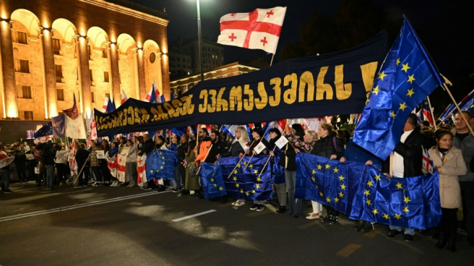 Milhares de manifestantes pr&oacute;-europeus protestam na Ge&oacute;rgia a uma semana das legislativas