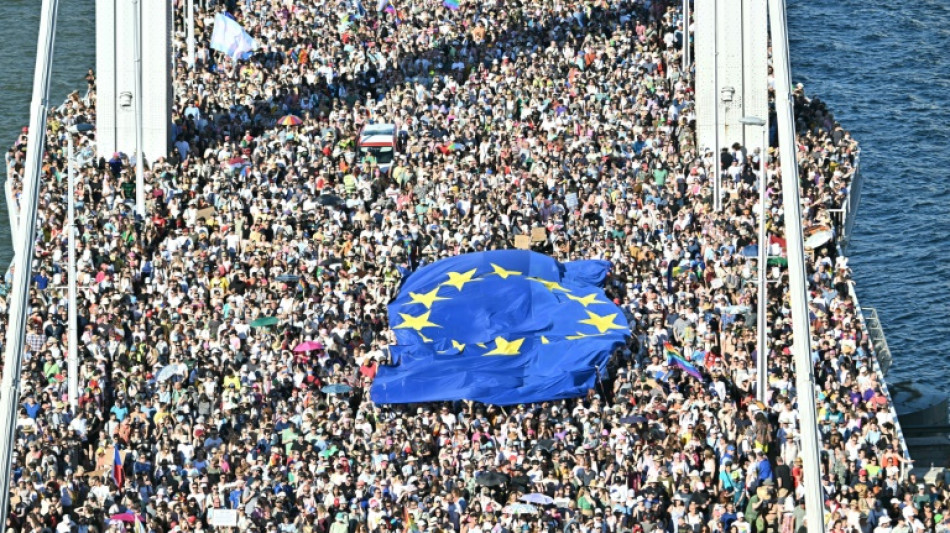 Miles de personas desafían la prohibición de Orban en una Marcha del Orgullo con afluencia récord