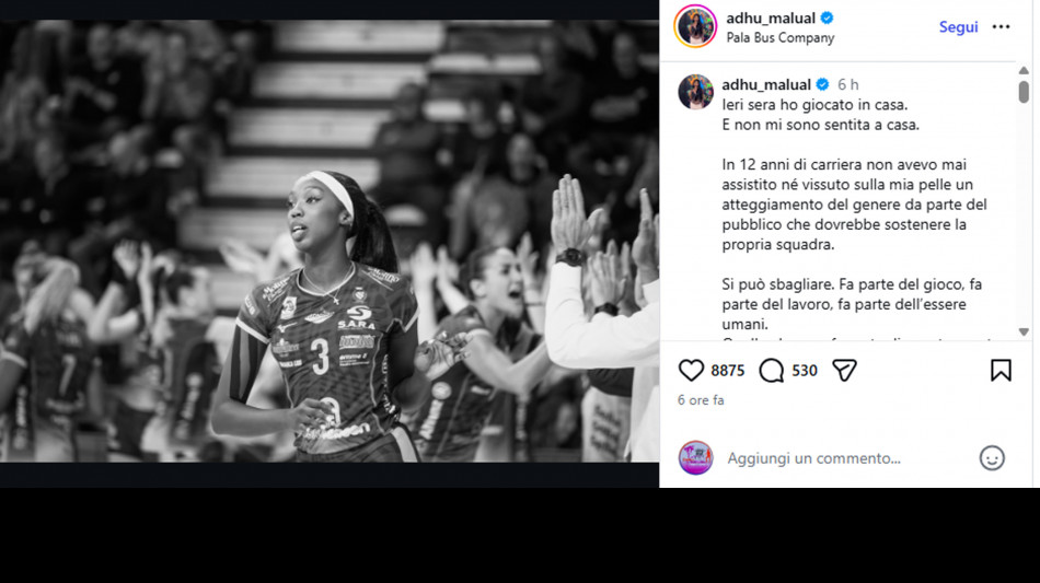 Sfogo dell'azzurra Adhu Malual, insulti razzisti dai miei tifosi